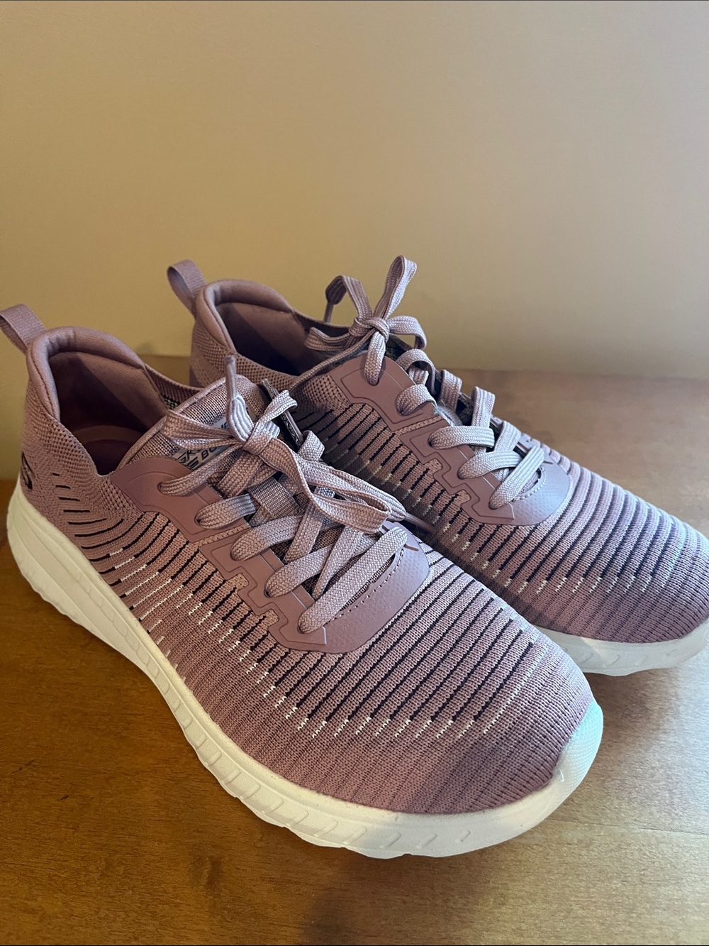 Skechers Women's Knit Lace-Up Sneakers - Mauve Pink